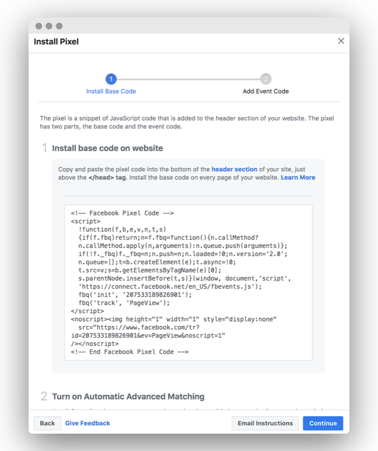 fb pixel install