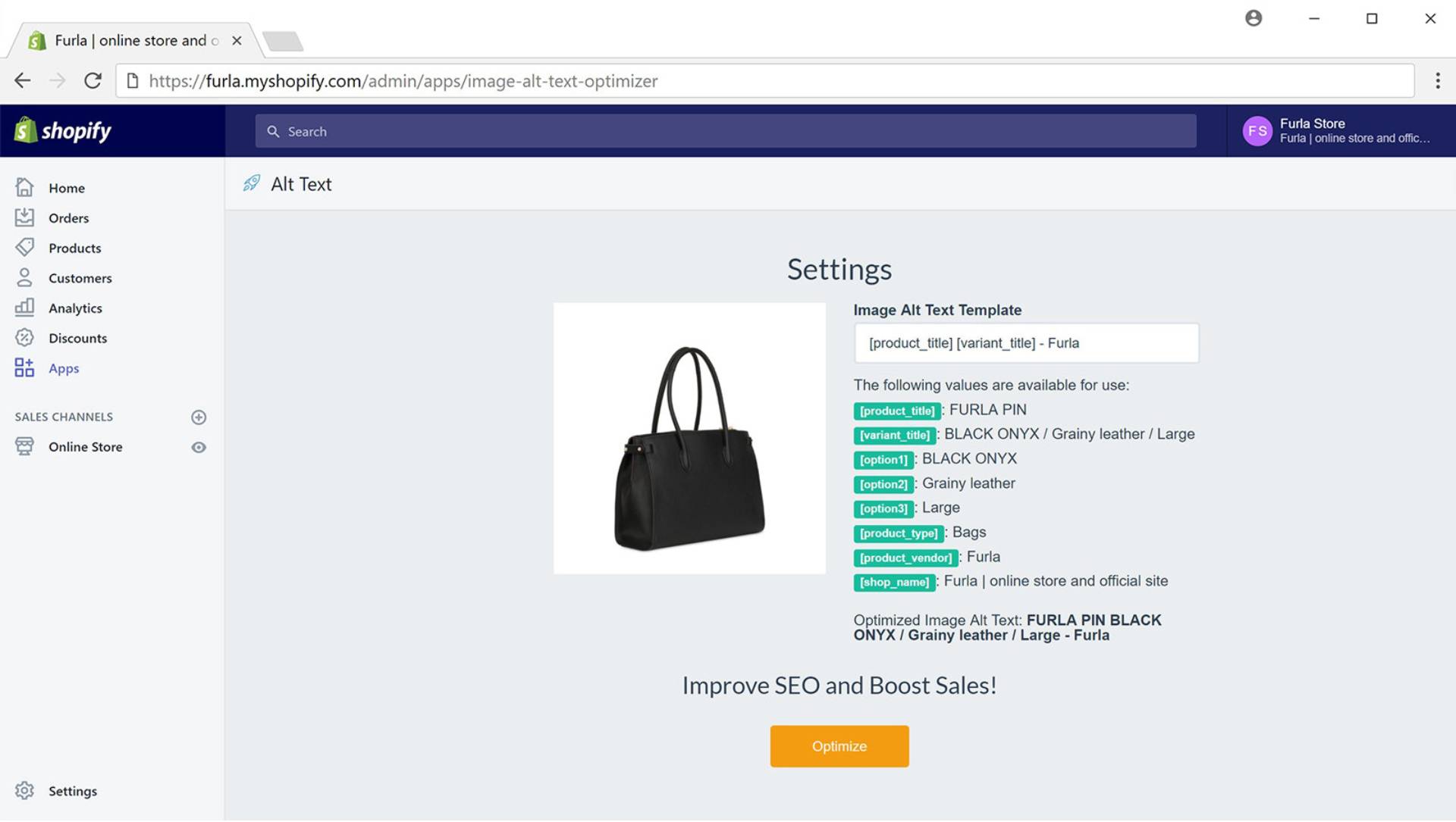 Alt Text Optimizer dashboard για καλύτερο SEO