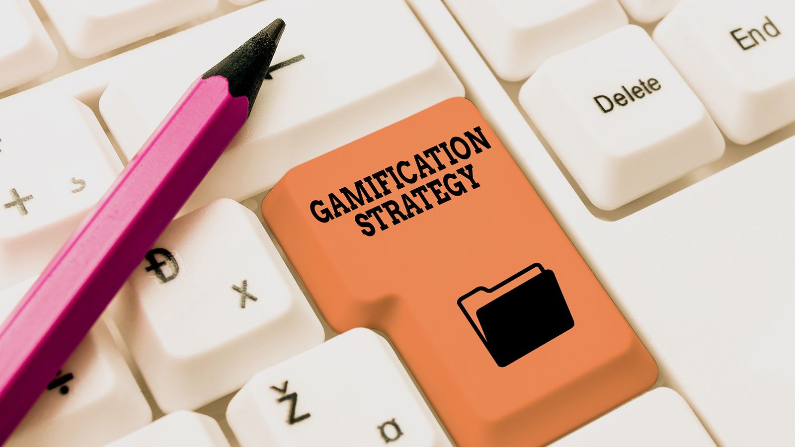 κουμπί πληκτρολογίου που γράφει gamification strategy