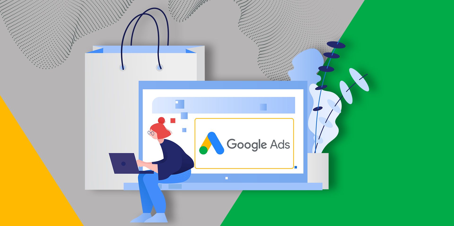 illustration με οθόνη που γράφει google ads