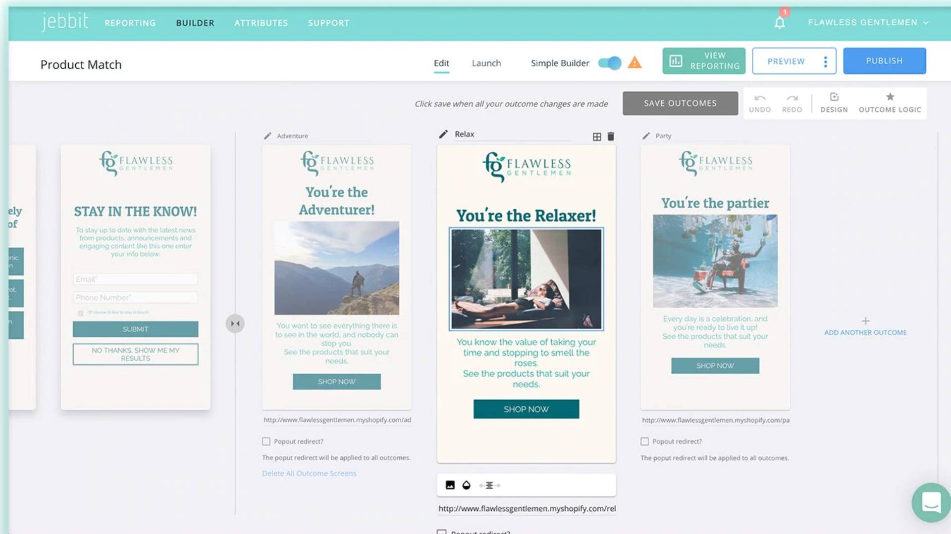 quiz builder printscreen - free shopify apps