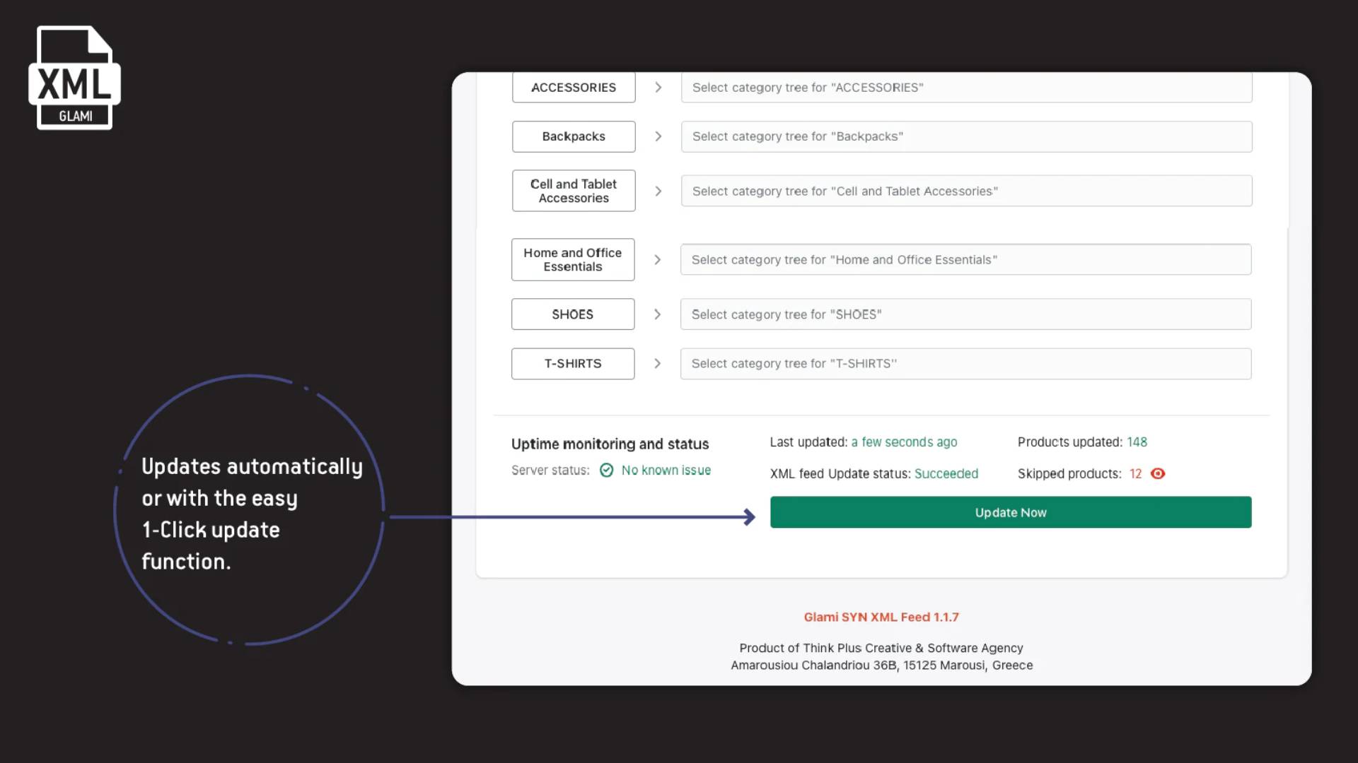 glami feed - skroutz xml feed app - δωρεάν shopify εφαρμογές από την Think Plus