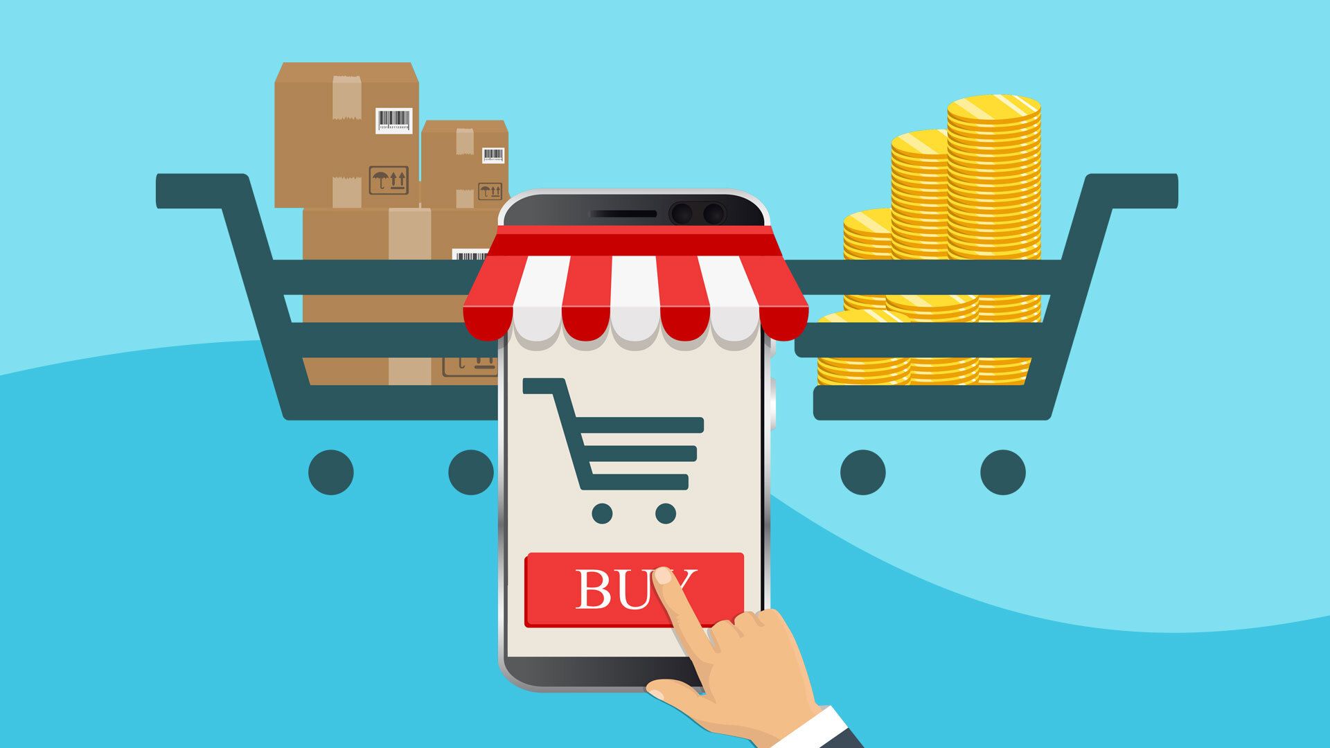 οθόνη κινητού με κουμπί αγοράς για dropshipping