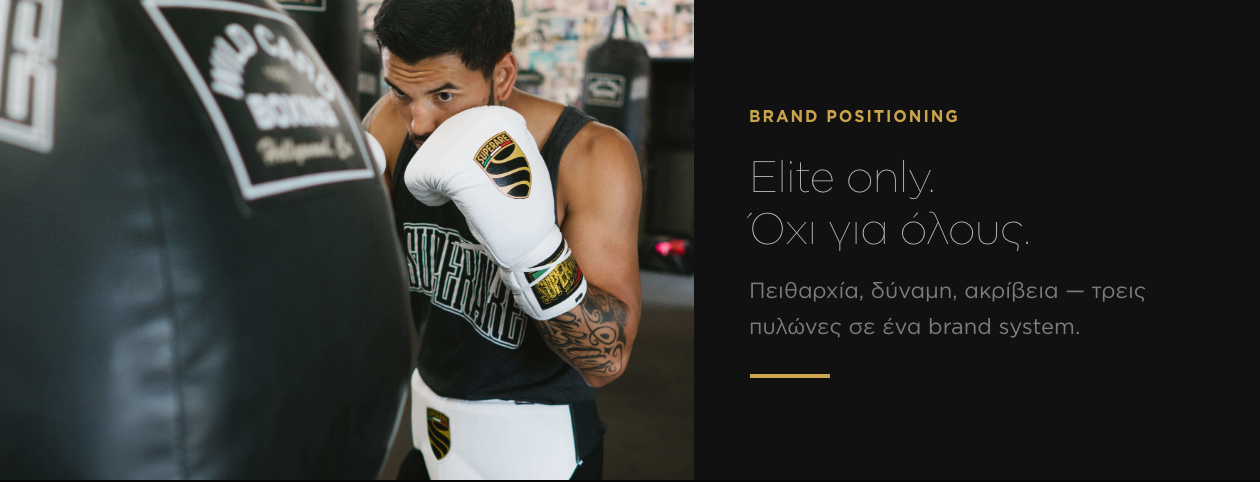 Premium combat gear — fight culture meets premium aesthetic